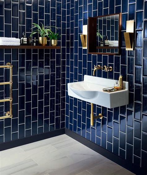 Metro Deep Blue Tile Bathroom Design Deco Bathroom Bathroom Inspiration