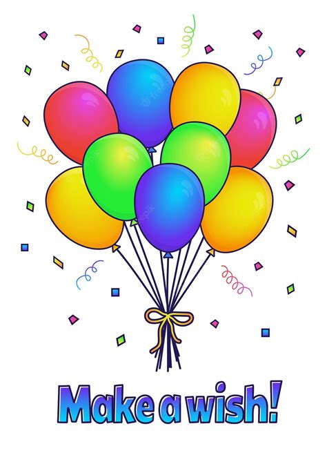 Premium Vector Make A Wish Greeting Bright Cheerful Card With