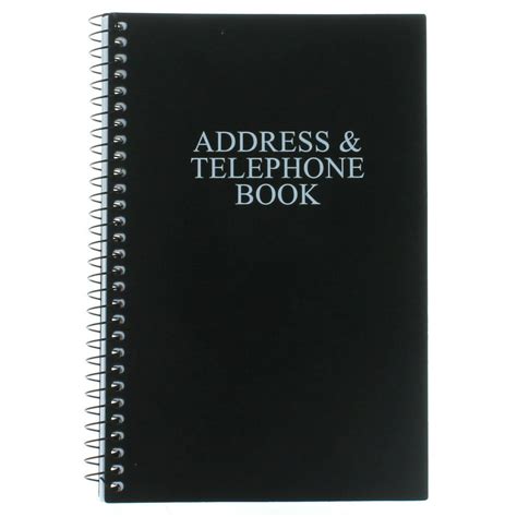 Black Telephone Address Book Spiral Bound Vinyl Cover 8 X 5 Walmart