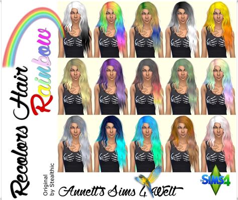Annetts Sims 4 Welt Recolors Hair Rainbow