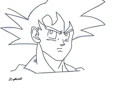 Goku Line Art By Zepheral On Deviantart