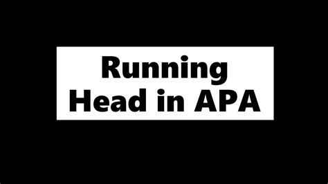 Running Head Setting In Apa Youtube