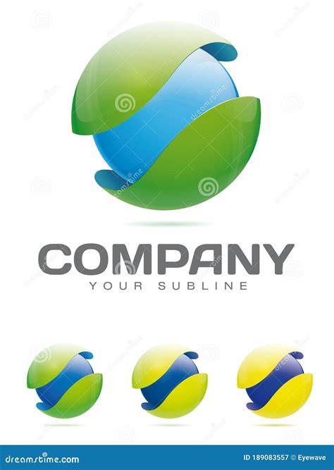 Abstract Company Logo Sphere In Protective Shell Stock Vector