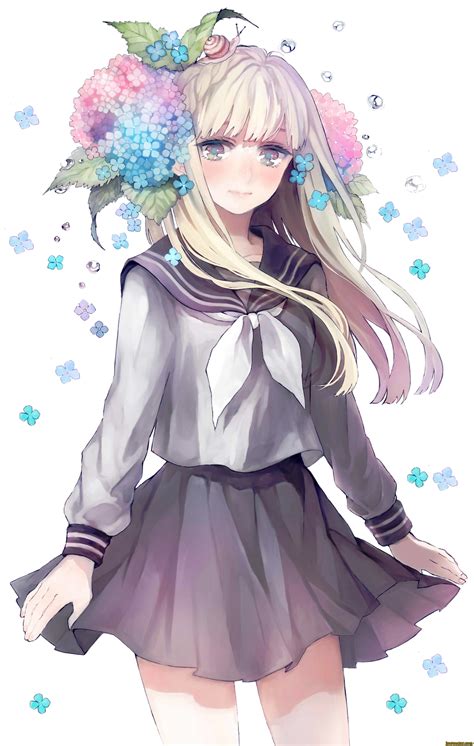 Anime Girl Flower By Bakachan031 On Deviantart