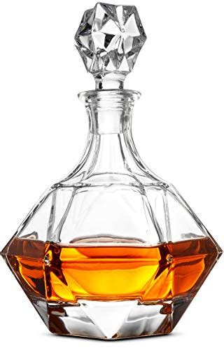 Finedine European Style Glass Whiskey Decanter And Liquor Decanter With Glass Stopper 30 Oz