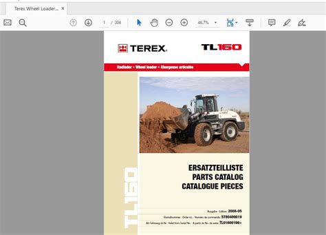 Terex Wheel Loader Tl160 01995780400019 Radlader Parts Catalog Auto