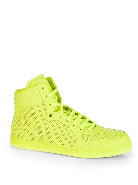 Gucci Coda Neon Hightop Sneakers In Yellow For Men Lyst