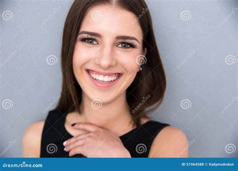 Closeup Portrait Of A Cheerful Young Woman Stock Photo Image Of Girl