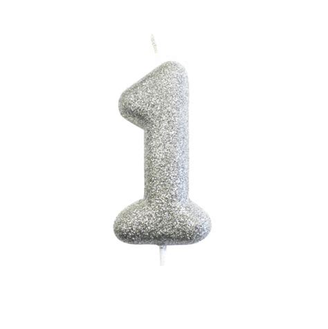 Silver Glitter Numbers Candles 1 One Sugar And Ice