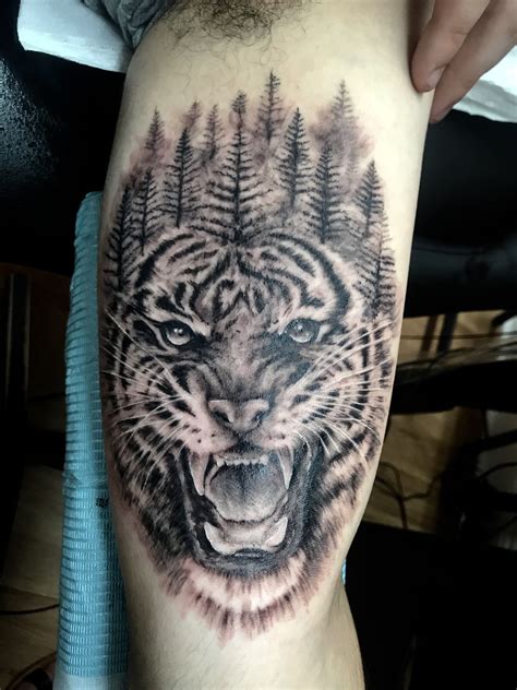 Tiger Head Roar Tattoo
