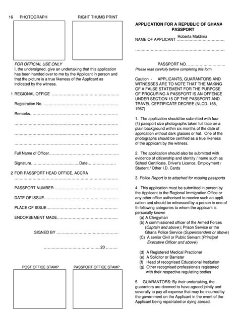 Ghana Passport Application Form Fill Out And Sign Printable Pdf