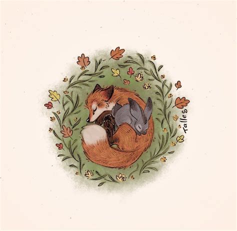 The Fox And The Rabbit By Kallica Rabbit Art Fox Art Fox And Rabbit