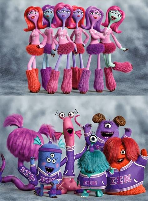 Monsters University Pink Cheerleaders Disney Collage Monster