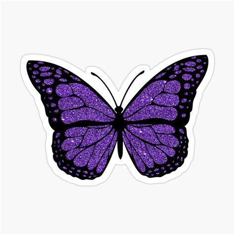 Purple Glitter Butterfly Sticker By Digicreations Design Cool