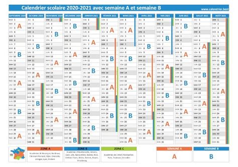 Calendrier Scolaire 2020 2021 à Imprimer Pdf