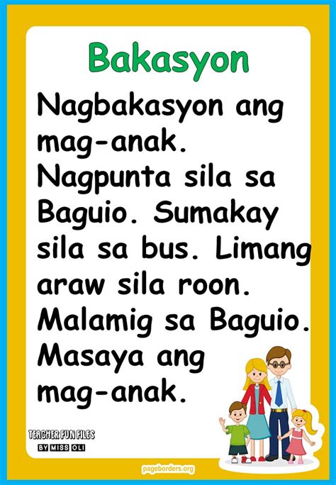 Teacher Fun Files Filipino Reading Materials For Kindergarten