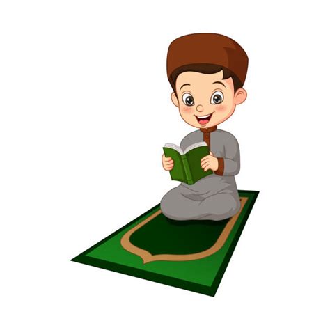 Cartoon Boy Reading Quran Illustrations Royalty Free Vector Graphics
