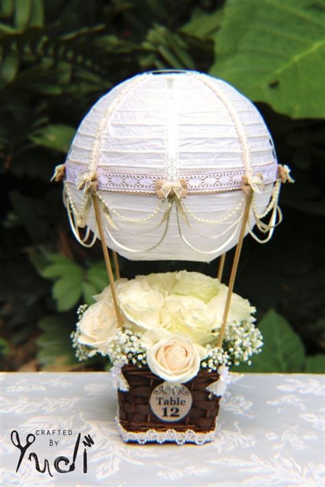 Hot Air Balloon Wedding Table Number Centerpiece By Craftedbyyudi