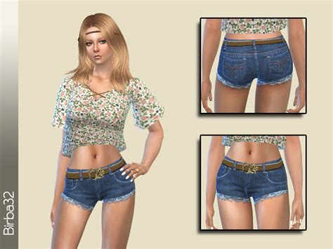 The Sims Resource Denim Shorts With Belt