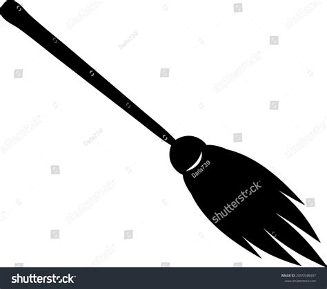 Broom Simple Icon Witches Broom Silhouette Stock Vector Royalty Free