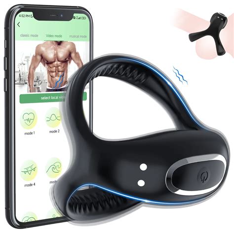 Bluetooth Wireless Remote Control Vibrating Cock Ring Delayed Ejaculation Penis Ring Vibrator