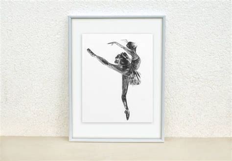 Ballerina Painting Ballerina Silhouette Black And White Etsy