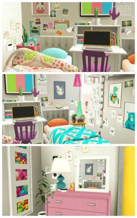 Tiny College Dorm Cc List Sims 4 Speed Build Sims 4 Bedroom