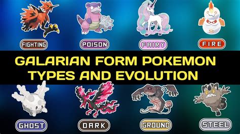 Galarian Form Pokemon Pokémon New Form All Galar Pokémon Evolution