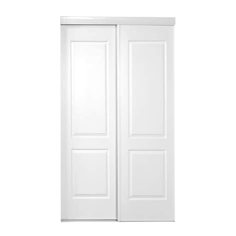 Sliding doors can upgrade your home's overall style and appeal. TRUporte 48 in. x 80 in. Off White 3-Lite Tempered Frosted ...
