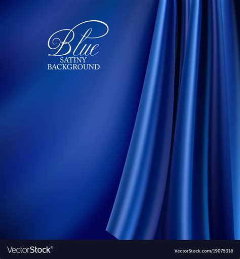 Brightly Lit Blue Curtain Background Blue Silk Vector Image