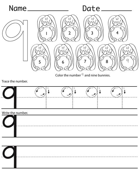 This free printable preschool and kindergarten worksheets best for teaching numbers sense to kids. Number 9 Worksheets to Print | Activity Shelter