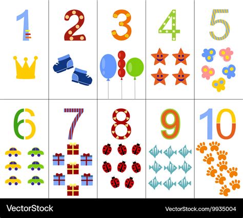 Numbers From One To Ten Royalty Free Vector Image