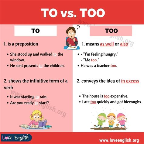 To Vs Too Improve Your English Learn English Commonly Confused Words