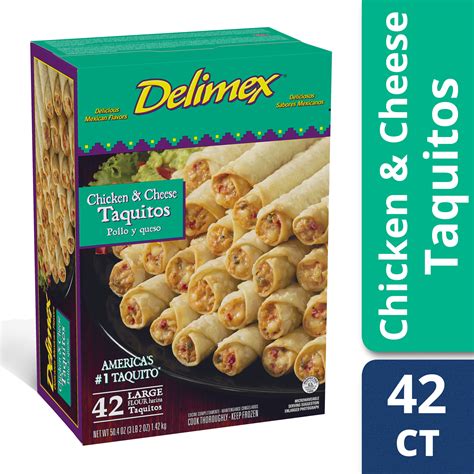 Delimex Chicken And Cheese Flour Taquitos Frozen Appetizer 42 Ct 504
