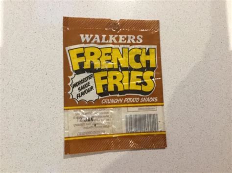 Vintage Walkers French Fries Worcester Sauce Flavour Crisp Packet 1980s