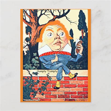 Humpty Dumpty Donald Trump Altered Vintage Illustr Postcard Zazzle