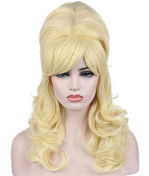 Kalyss Blonde Beehive Wig Women’s Curly Wavy Long Heat Resistant Synthetic Hair