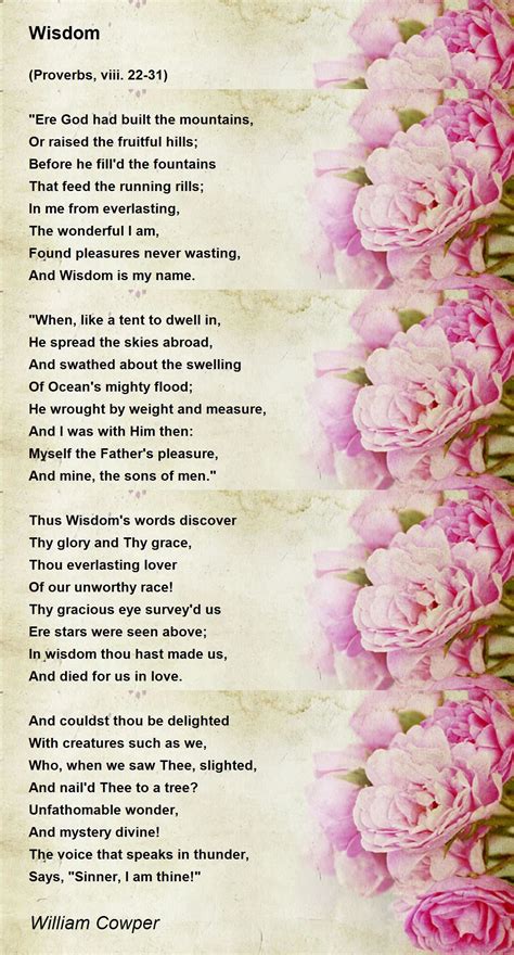 Wisdom Wisdom Poem By William Cowper