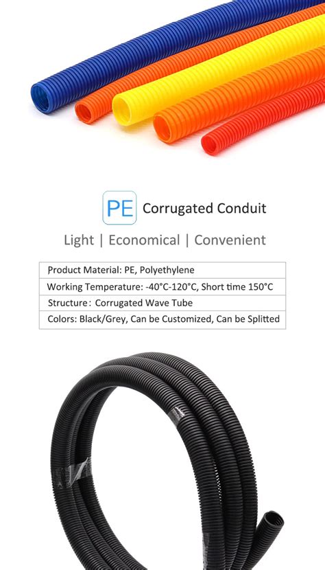 Plastic Pa Pp Pe Diameter 8 545mm Flexible Corrugated Electrical