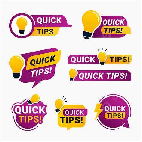 Quick Tip Vector Hd Images Quick Tips Logo Badge With Yellow Lightbulb