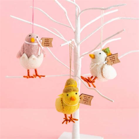 personalised felt chick hanging decoration by postbox party