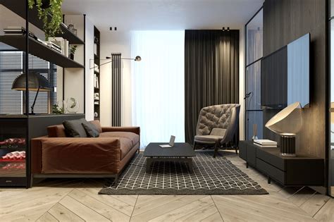 Apartment 75 On Behance Bachelor Apartments Bedroom Interior