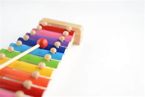 Premium Photo Colorful Baby Xylophone With Stick Isolated Over White