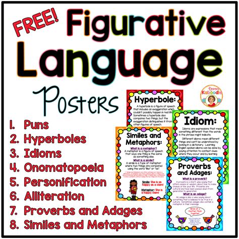 Free Figurative Language Posters | Figurative language posters, Language poster, Figurative language
