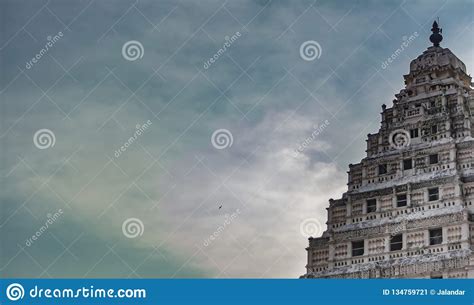 Hindu Temple Structure On A Blue Sky Background Stock Image Image Of