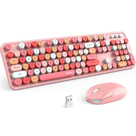 Mofii Sweet Colorful Wireless Keyboard And Mouse Combo Set Pink Milk