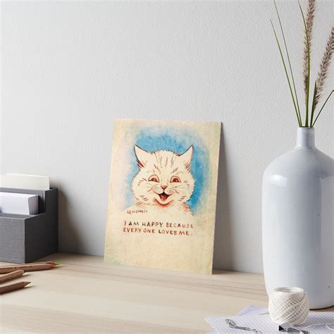 Louis Wain Cat Picture I Am Happy Because Everyone Loves Me Vintage Victorian Edwardian Art