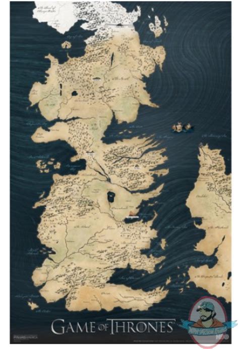 Game Of Thrones Westeros Map Poster A Song Of Ice And Fire Man Of