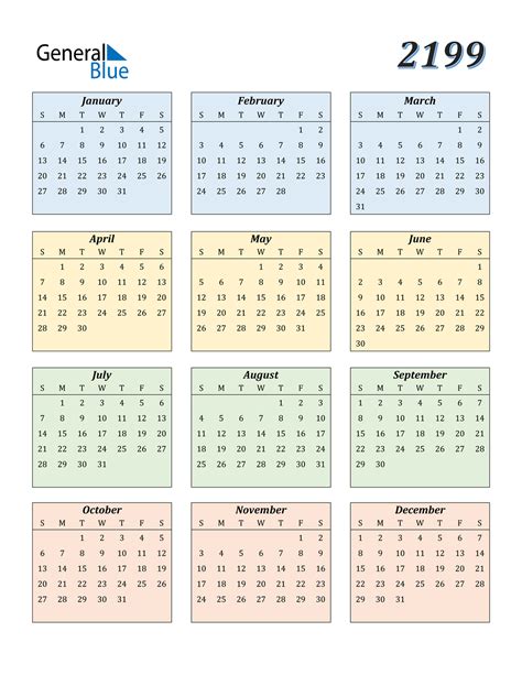 2199 Calendar Pdf Word Excel