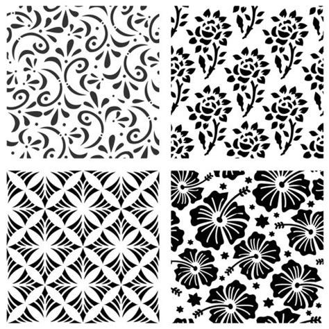 Seamless Floral Pattern Silhouette Of A Floral Clipart Etsy